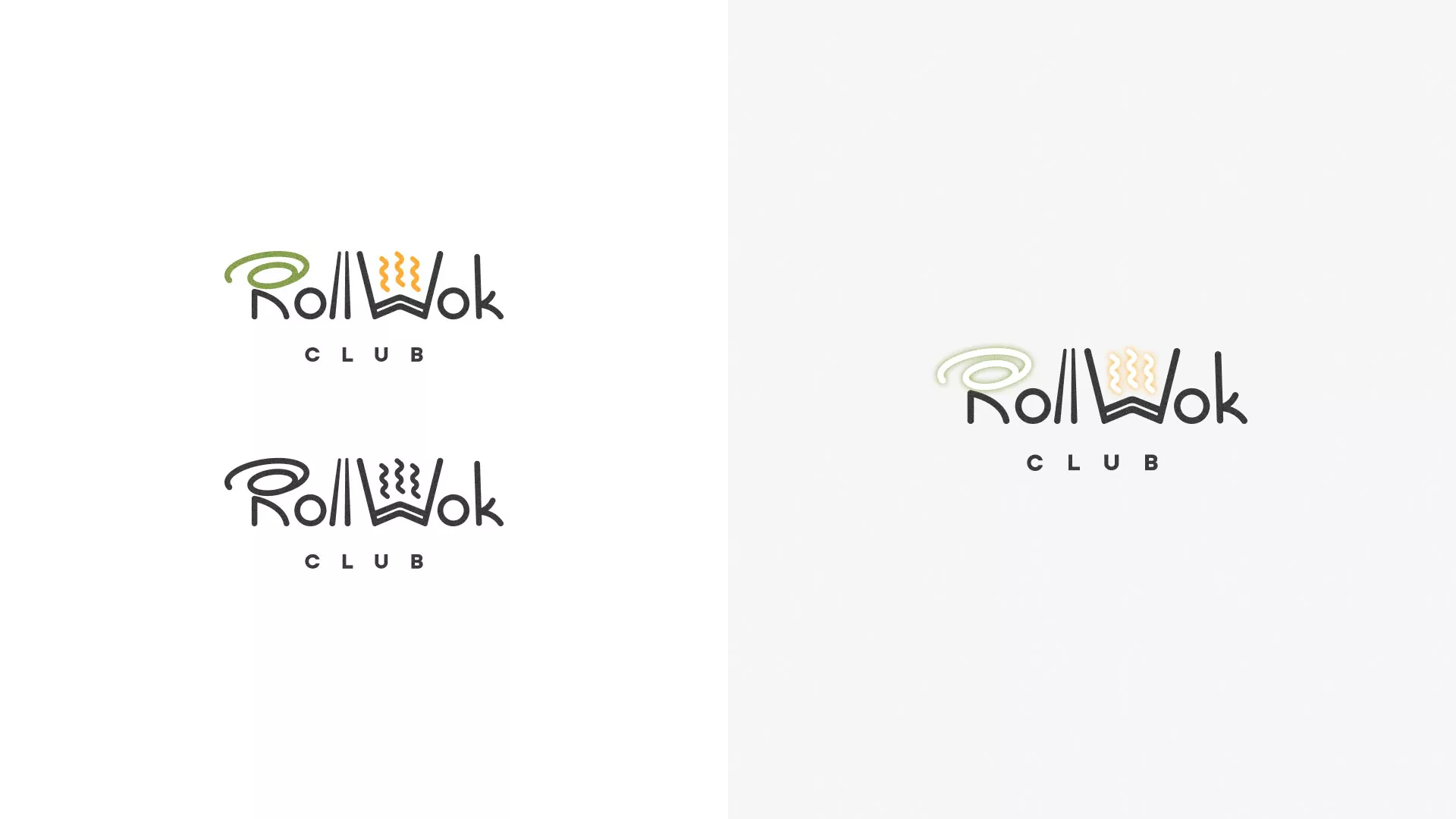 Разработка логотипа и фирменного стиля суши-бара «Roll Wok Club» в Карпинске
