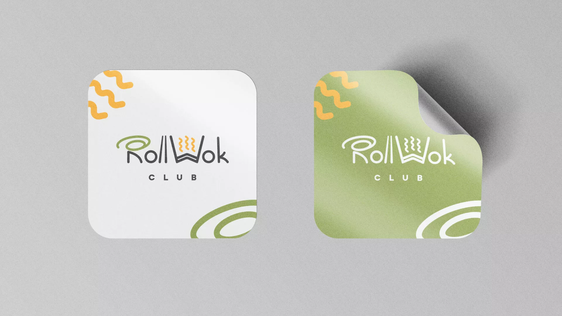 Разработка логотипа и фирменного стиля суши-бара «Roll Wok Club» в Карпинске